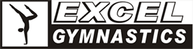 Excel Gymnastics logo with silhouette figure.